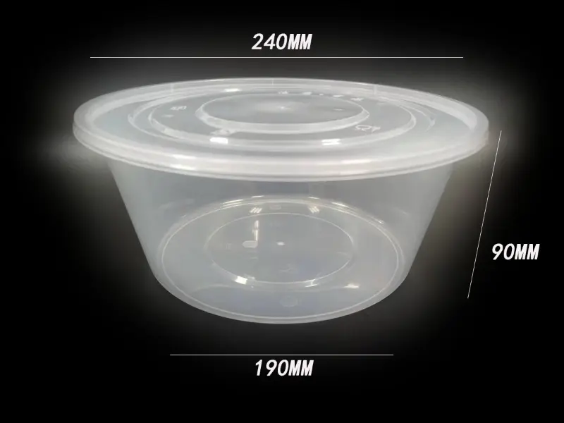 Recipiente para alimentos tipo tigela moldado por injeção de PP de 3000ml Recipiente para alimentos tipo tigela moldado por injeção de PP de 3000ml