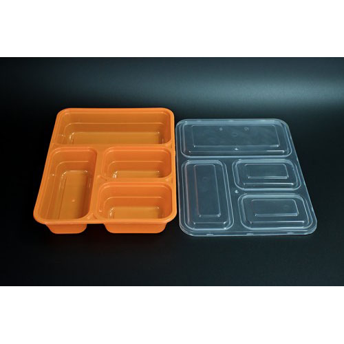 Caixa de alimentos quadrada de quatro grades tipo PP